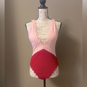 Deep V, plunge one piece swimsuit